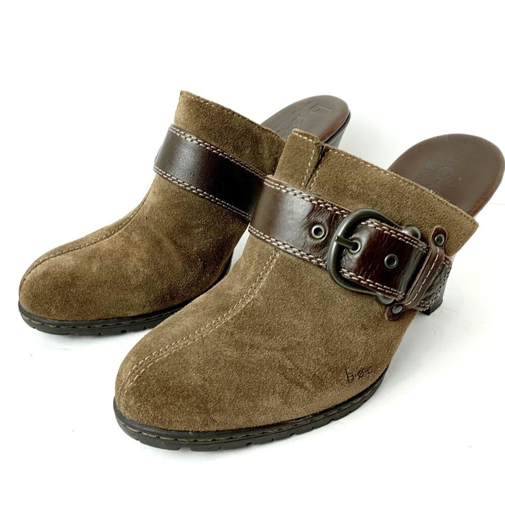 B.O.C. Brown Suede Mule w/ Buckle SZ 9